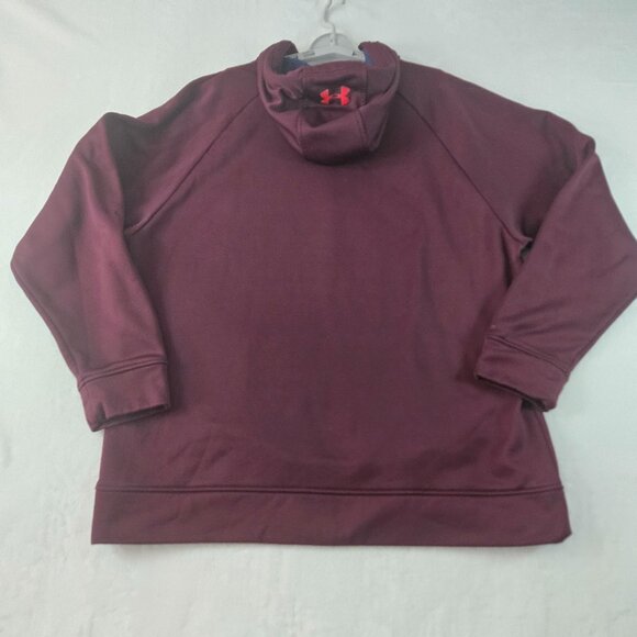 Under Armour Men's Size XL Hoodie Burgundy Coldgear Storm Loose Fit - Picture 2 of 15